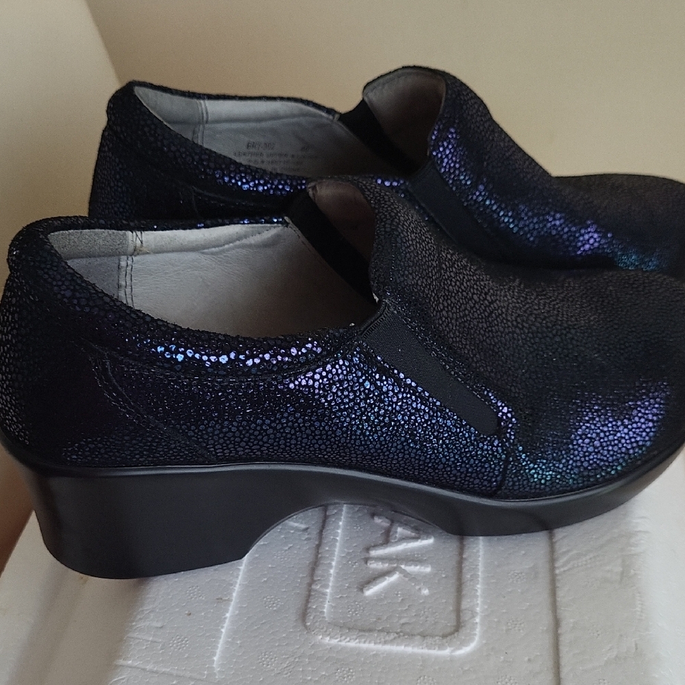 Alegria Black and Iridescent Loafers